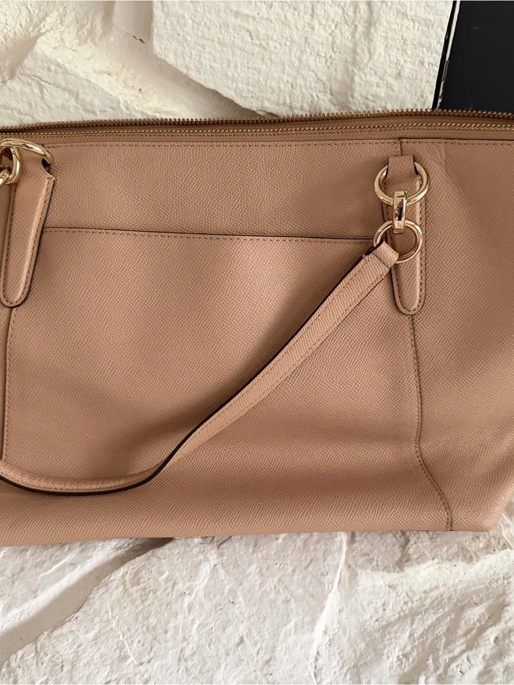 Coach Pebbled Leather Tote in Blush Pink